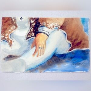 Original Watercolor Painting Signed‎ NWOT Elegant Hand-Painted Art Piece